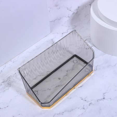 Organizer for storage "Calm", 1 section, 20 × 8.5 × 10 cm, translucent/black/golden color-4