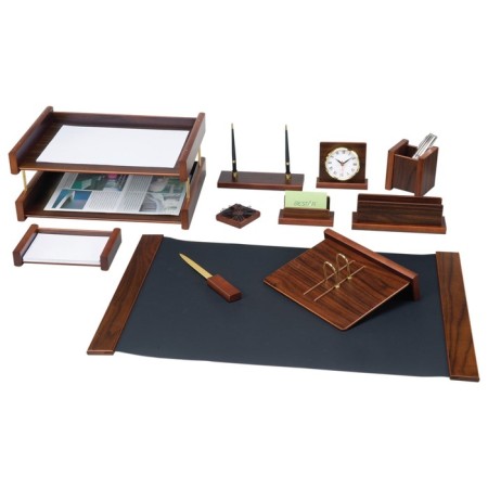 Set of desktop Bestar Platon, made of wood. 11 items, double tray, walnut