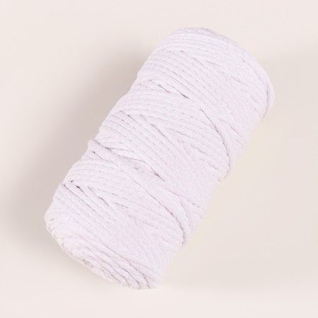 Knitting cord "Puff" 100% cotton width 5mm 100m (white)-1