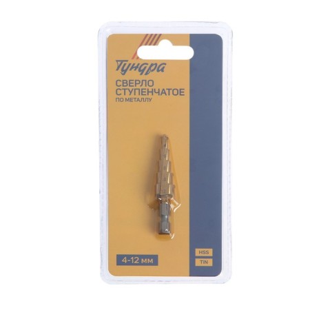 Drill step tundra, HSS, tin, hexagonal shank, 4 - 12 mm-3