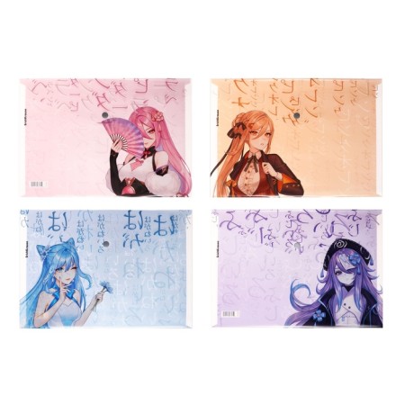 A4 button, 160 μm, Erichkrause "Manga Girls", translucent, glossy, mix-1