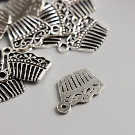 Decor for creativity Metal "Comb" silver 1.9x1.4 cm-2