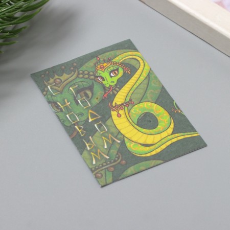 A postcard with the seeds "grow itself" "Happy New Year!" Snake 5*7cm-1