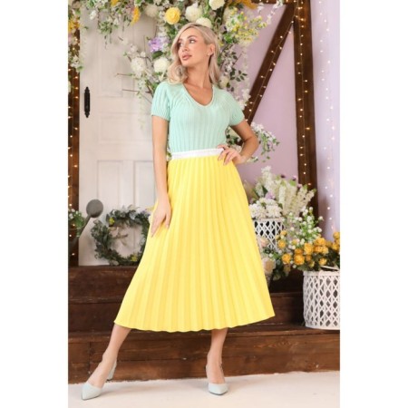 Female skirt, size 46, yellow color-2