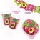 A set of paper utensils disposable avocado ”: 6 plates, 1 garland, 6 glasses
