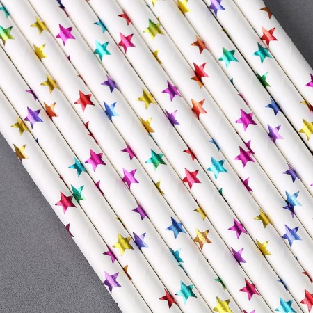 The pipe for the cocktail "Rainbow stars", a set of 12 pcs.-1