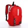A backpack with a zipper, an outer pocket, 2 side pockets, red color