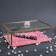 Organizer for storage "Crystal", with a lid, glass, 1 section, 25 × 18.3 × 11 cm, the color is transparent/copper/pink