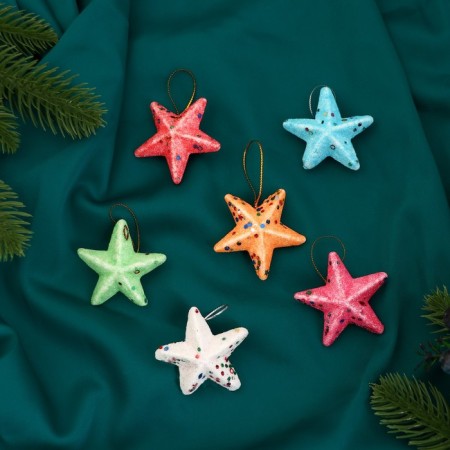 Jewelry decoration "Rainbow stars - magic" (set 6 pcs) 5 cm, mix