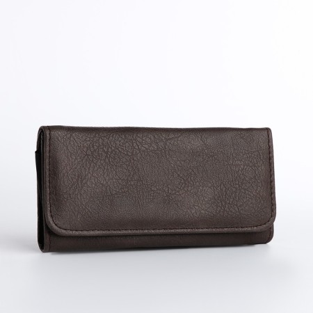 Women's wallet on the button, gray color