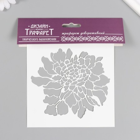 Plastic stencil "Flower" 15x15 cm-2
