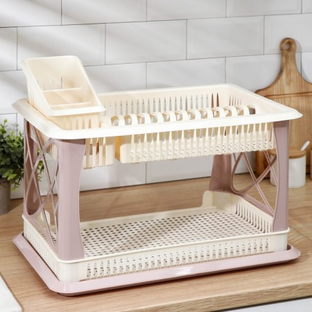 2-tier dishes dryer, with dryer dryer, champagne color-1