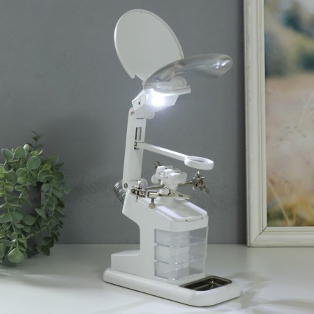 Lupa lamp set with a magnifying glass x2.5 x4.5 x25 LEDX2 from LR44 white 18.5x11.5x23 cm-7