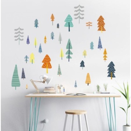 Stick plastic interior color "Multi -colored forest" 25x70 cm set 2 sheets