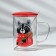 Glass mug with a spoon and lid "Raccoon", 470 ml