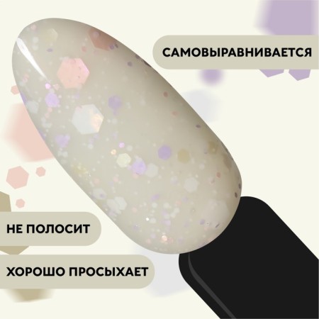 Gel nail polish, Milk Glitter, 3 phase, 8ml, LED/UV, Transparent color (11)-3