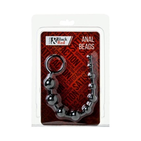 Anal chain Black & Red by Toyfa, PVC, Black, 31 cm, D = 2.3 cm-1