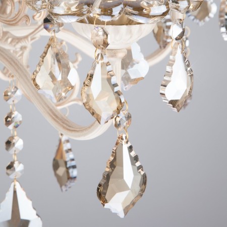 Elisha 5x60W E14 chandelier white with gold-3