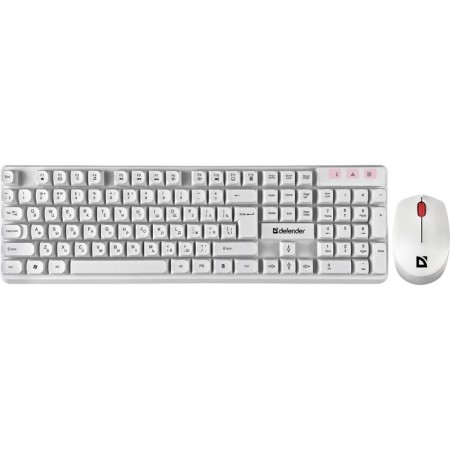 Keyboard set and Defender Milan C-992, wireless, membranes, 1000 dpi, USB, white