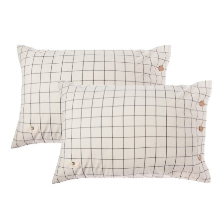 Set of pillowcases Ethel 50*70 cm - 2 pcs, "cage", color white/blue, greedy cotton, 140g/m2