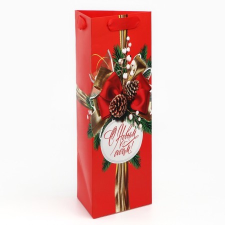 Packages for the bottle "Happy New Year", Bant 13 x 32 x 11.3 cm, New Year-2