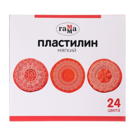 Plasticine 24 colors 480 g Gamma "Ornament", with a stack, cardboard-1