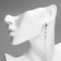 Hanging earrings with rhinestones Xuping drops, white color in silver