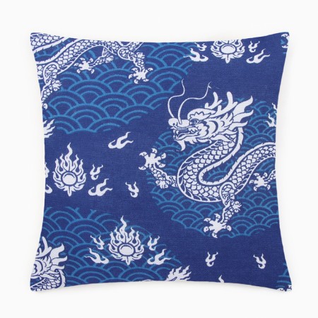 Dragon pillow 40x40cm, blue, matting, HL 100%