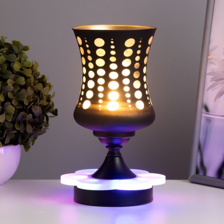 Aroma lace with backlight "Circles" GU10 35W+RGB black 11x11x23 cm-1
