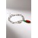 Bracelet "Arbuzik" pearls, colored in silver, l = 16 cm