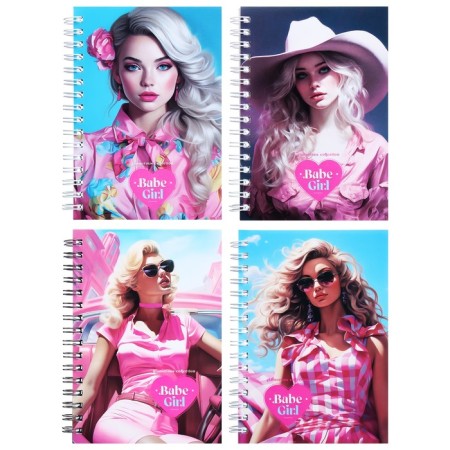 Note book A6, 80 sheets in a cage on the crest Pink Girls, cover Cover Cardboard, Mix