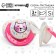 Orthodontic dummy nipple, silicone, 3 months old, “cat”, pink/yellow mix color