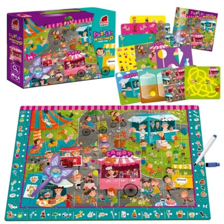 Puzzle-detective "Fair of Sweets", Lupa, Marker, poster, 54 elements-1