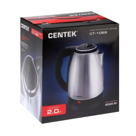 Electric kettle Centek CT-1068, metal, 2 l, 2000 watts, silver-11