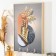 Key plastic, MDF 3 hooks "Abstraction. Vase with flowers" rhinestones, gold 29x1.8x19 cm