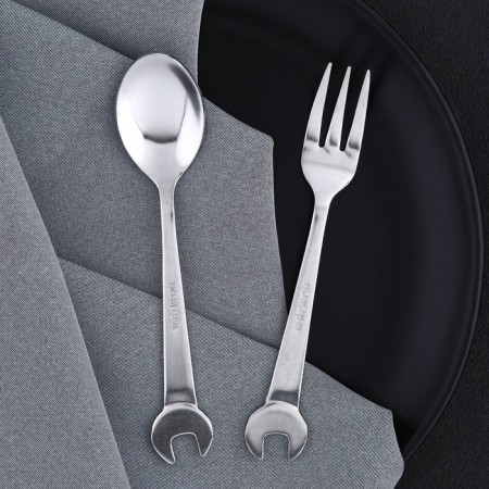 A set of cutlery: a spoon and a fork “only for a man. February 23 "-3