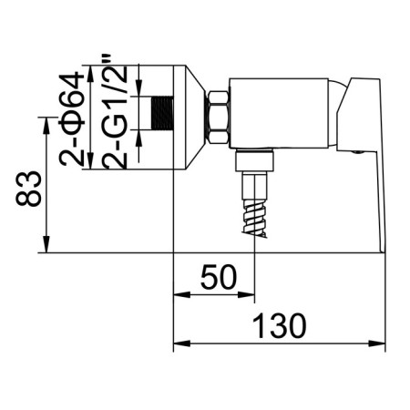 Shower mixer Accoona A8065, single -leaf, chrome-6