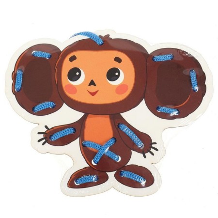 Wooden lacing toy "Cheburashka" 16 cm