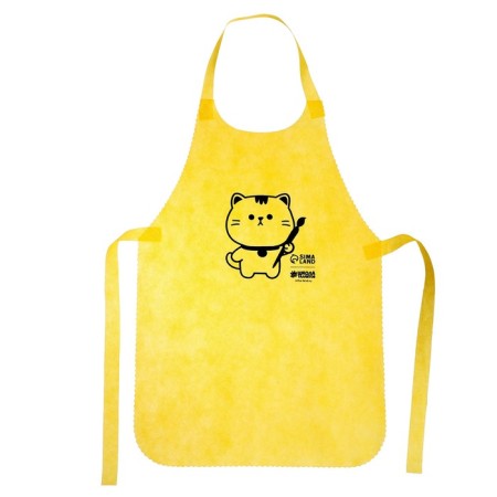Apron for creativity "cat", yellow color, 42x63 cm-1