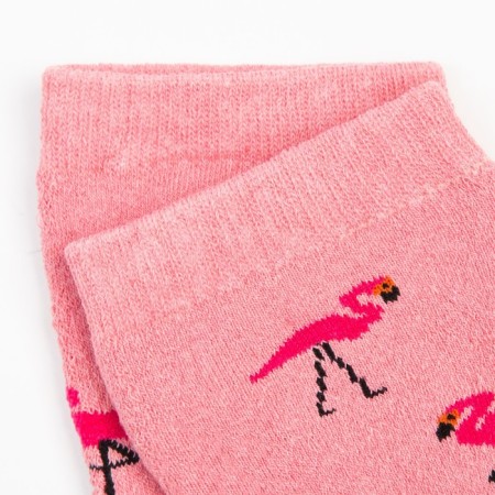 Women's terry socks "Flamingo", pink color, size 23-25-2
