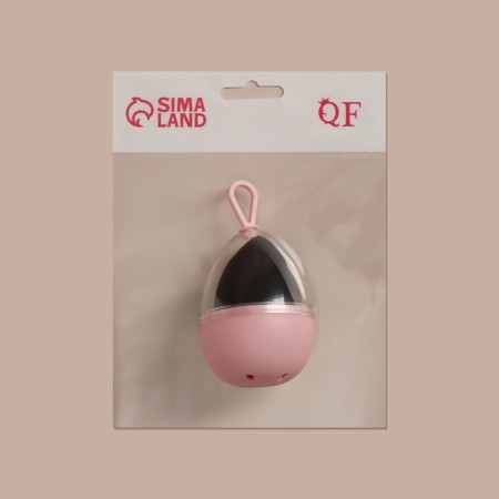 Mowed sponge for makeup “drop”, 6 × 4 cm, increases when getting wet, in case, black color is black-12