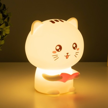Night-mock "kitten" LED from USB and battery 12x10x16.3 cm Risalux-2