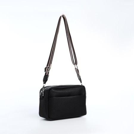 Bag Cross-Bodi with a zipper, black color-4