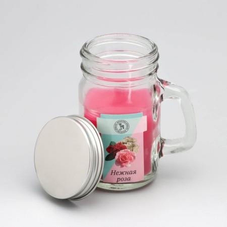 Aromatic candle in the Bank "Tender Rose", 7.2 x 8.5 cm, 190 g-1