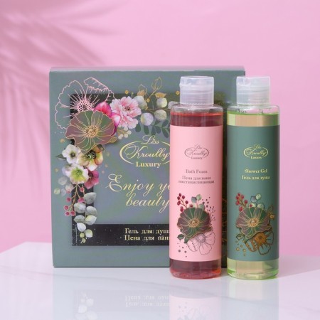 Gift set of cosmetics Liss Kroully: shower gel, 260 ml + bath foam, 260 ml