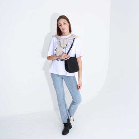 Bag Cross-Bodi with a zipper, black color-6