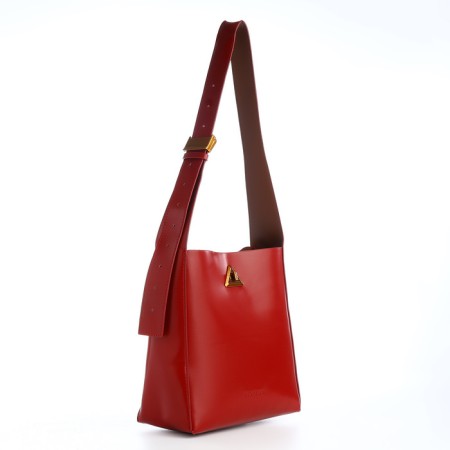 Women's bag on the Textura screw castle, small size, burgundy color-1
