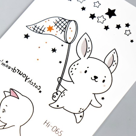 Tattoo on the body phosphorus "Bunny/kitten" mix 6x10.5 cm-3