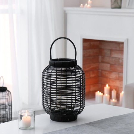 Metal candlestick, PVC "flashlight. Black lady" black 30x22x22 cm-4
