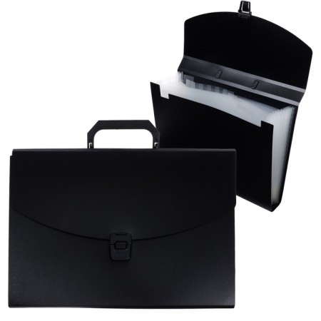 A4 Calligrata Portfli folder, 13 departments, 700 μm, up to 300 sheets, black